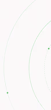 Minimalist design with faint curved lines and scattered small green dots on a white background.