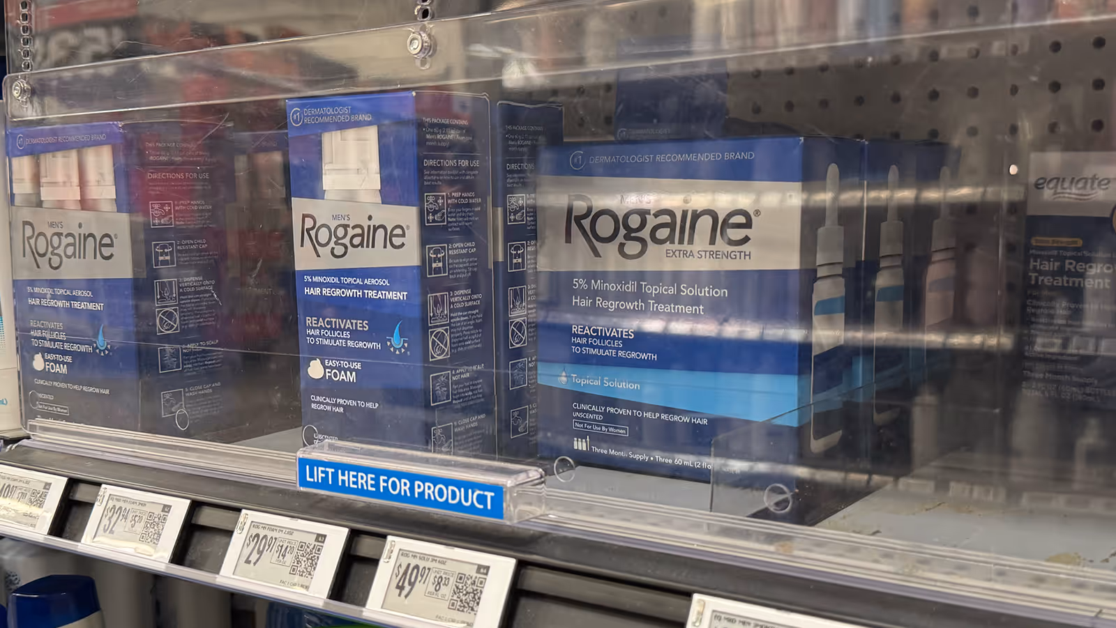 Drugstore minoxidil bottle