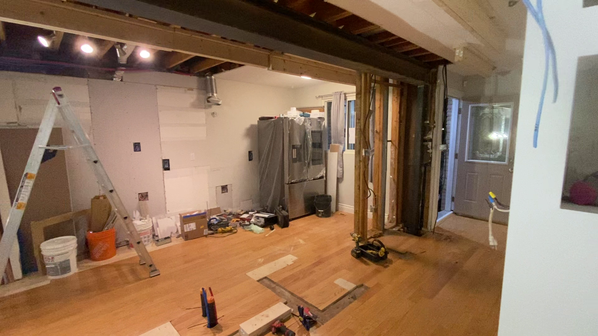 Metal Beam Install Open Concept
