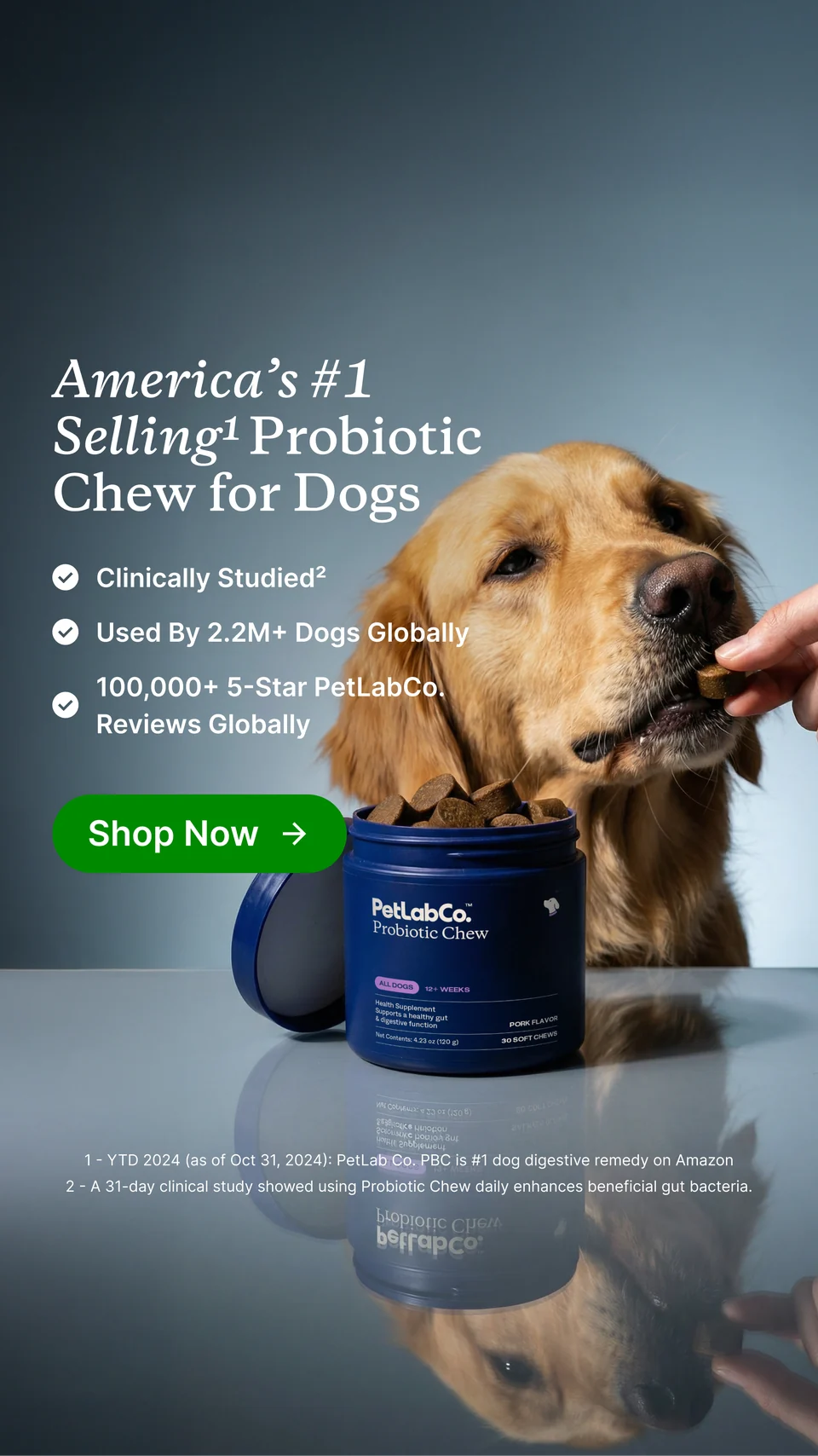 PetLab probiotic chew proof ad