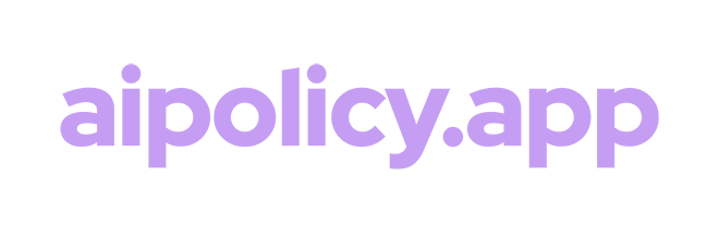 aipolicy.app footer logo. Go to Home