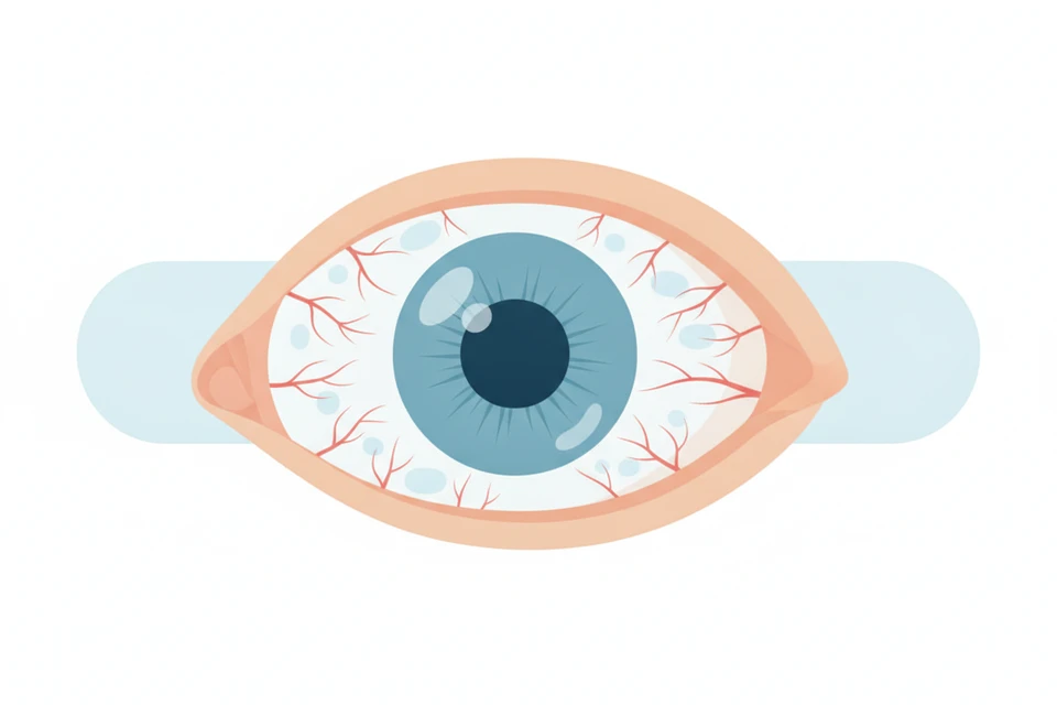 Infográfico comparativo mostrando um olho com cristalino opaco (catarata) e um olho com lente intraocular implantada recuperando a visão