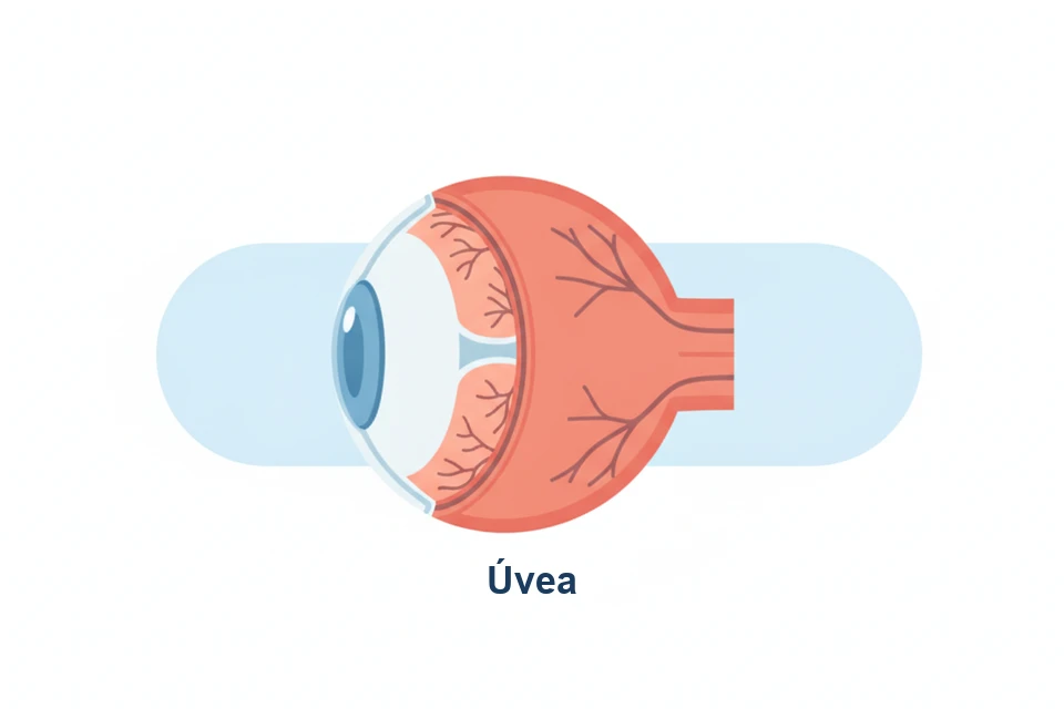 Infográfico comparativo mostrando um olho com cristalino opaco (catarata) e um olho com lente intraocular implantada recuperando a visão