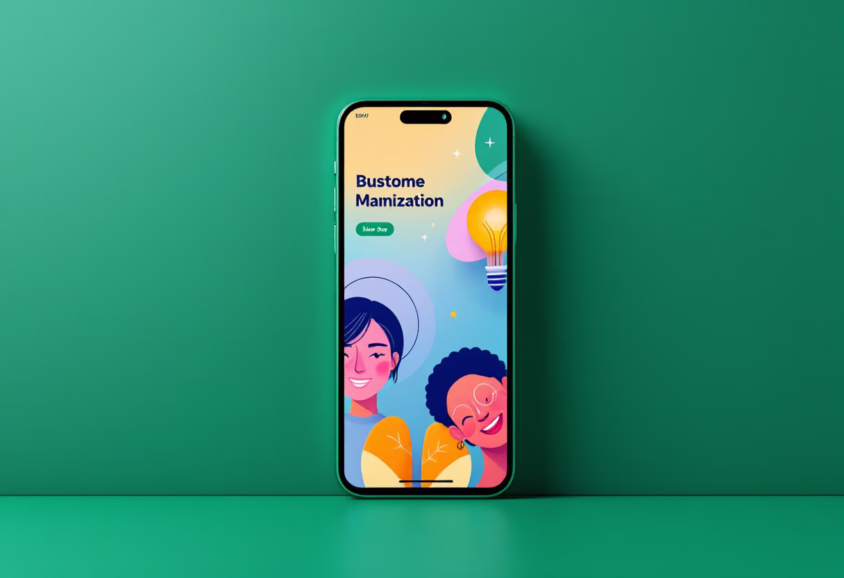 digital project: image of app interface design on a smartphone