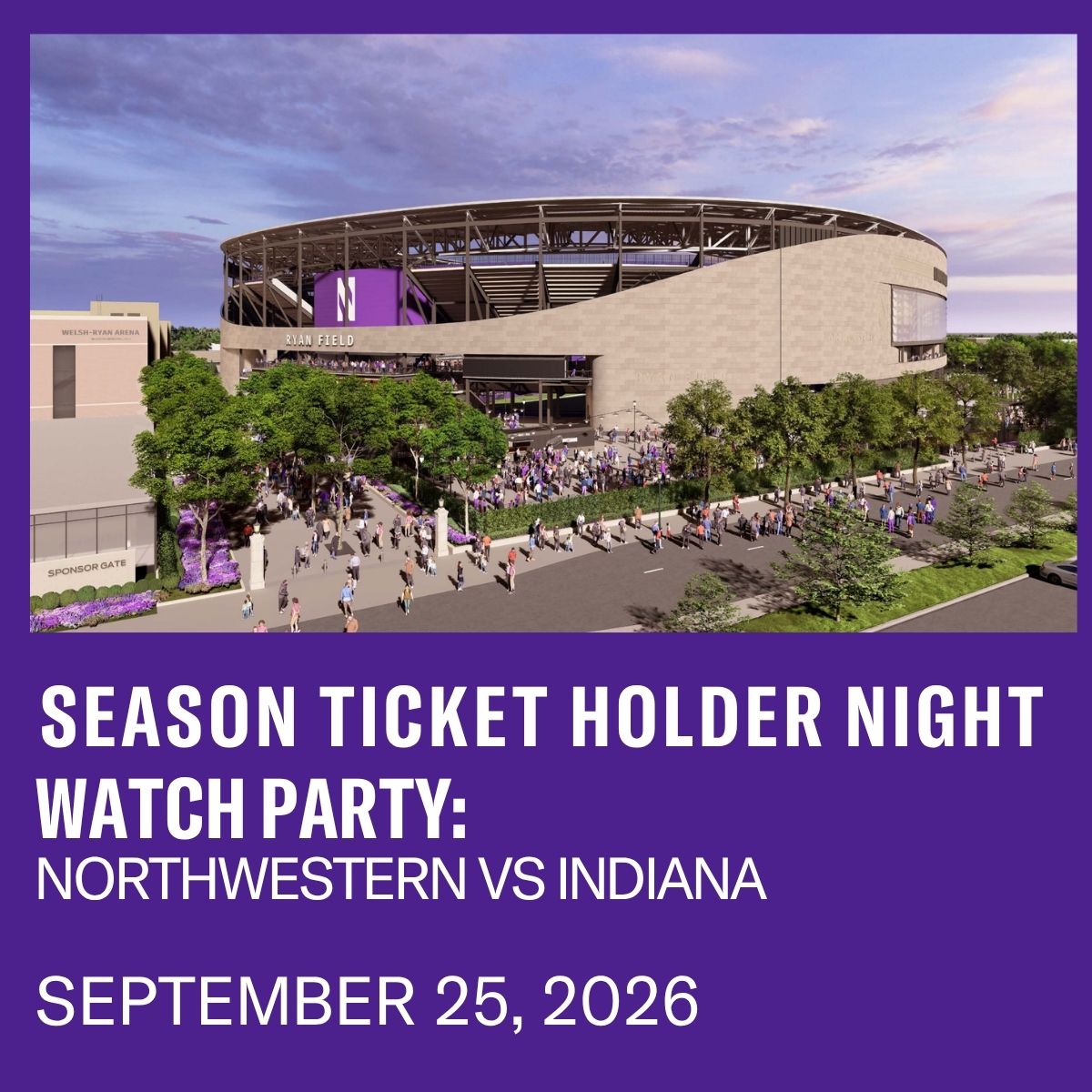 Season Ticket Holder Night & Watch Party: Northwestern vs Indiana