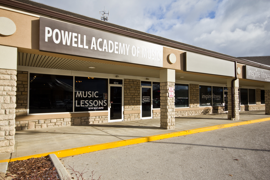 Exterior storefront of a Foundations Music Academy music lesson studio