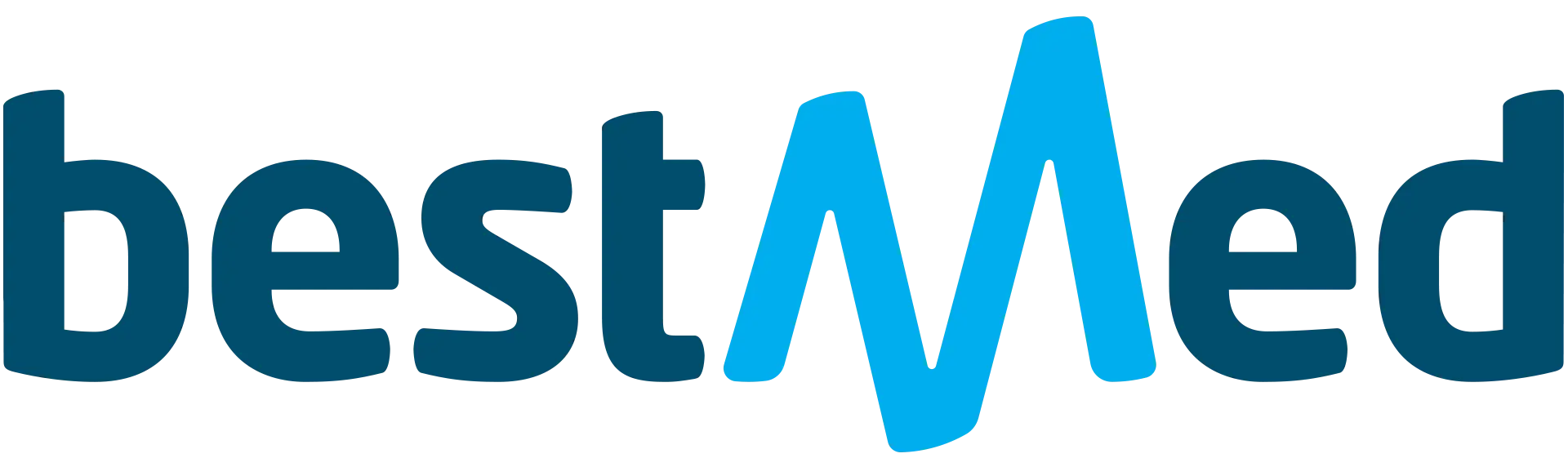 BestMed logo with stylized blue pulse line in the middle of the word.