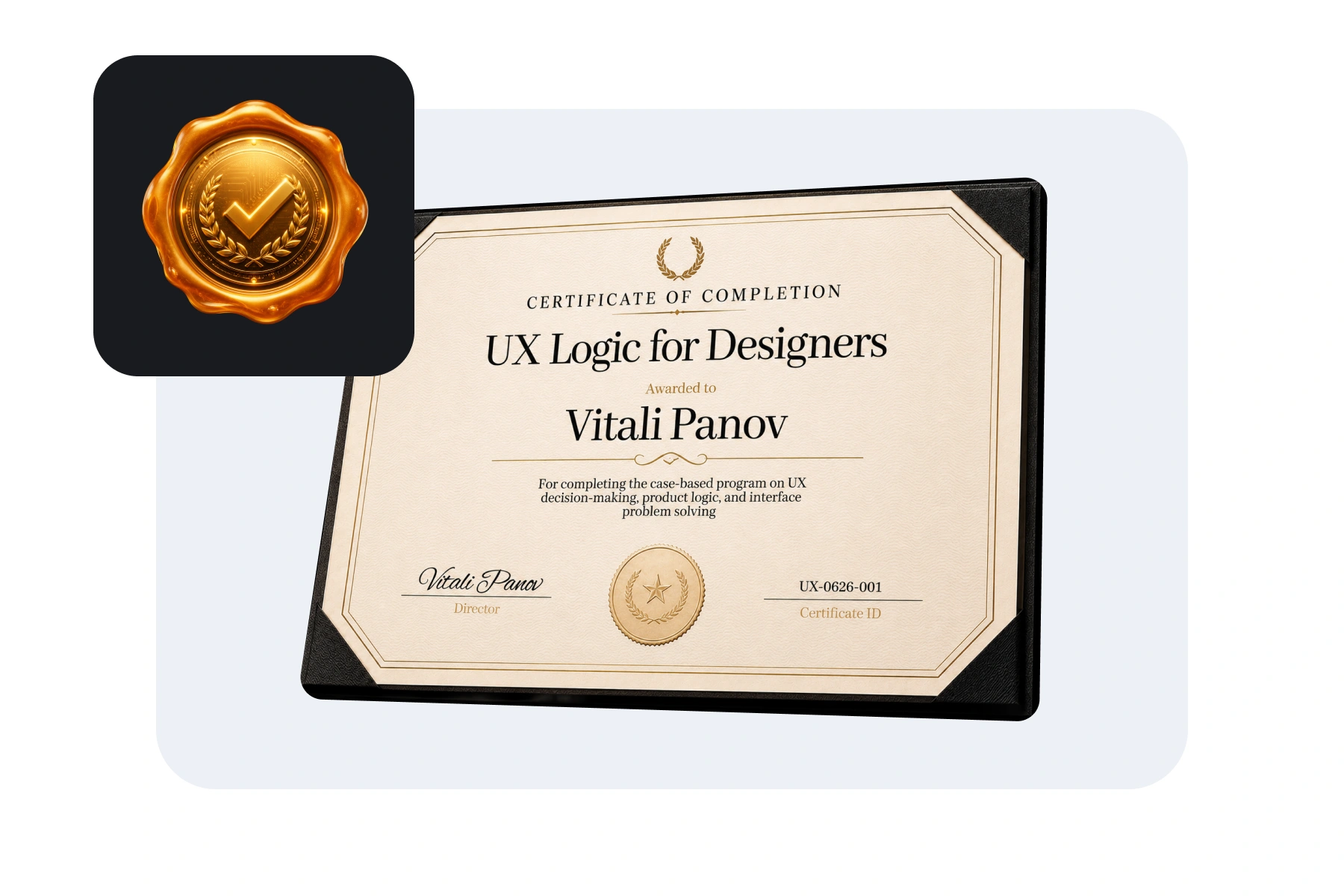 certificate of ux ui product design course by logic rune