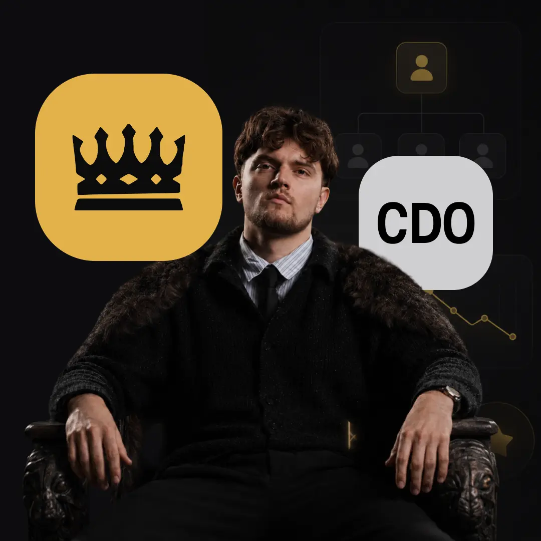 cdo head of design sitting on the chair logicrune lead design