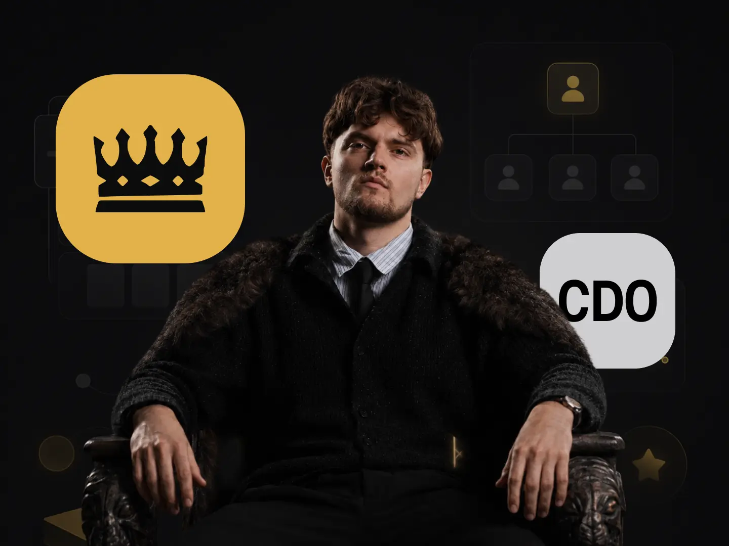 cdo head of design sitting on the chair logicrune lead design