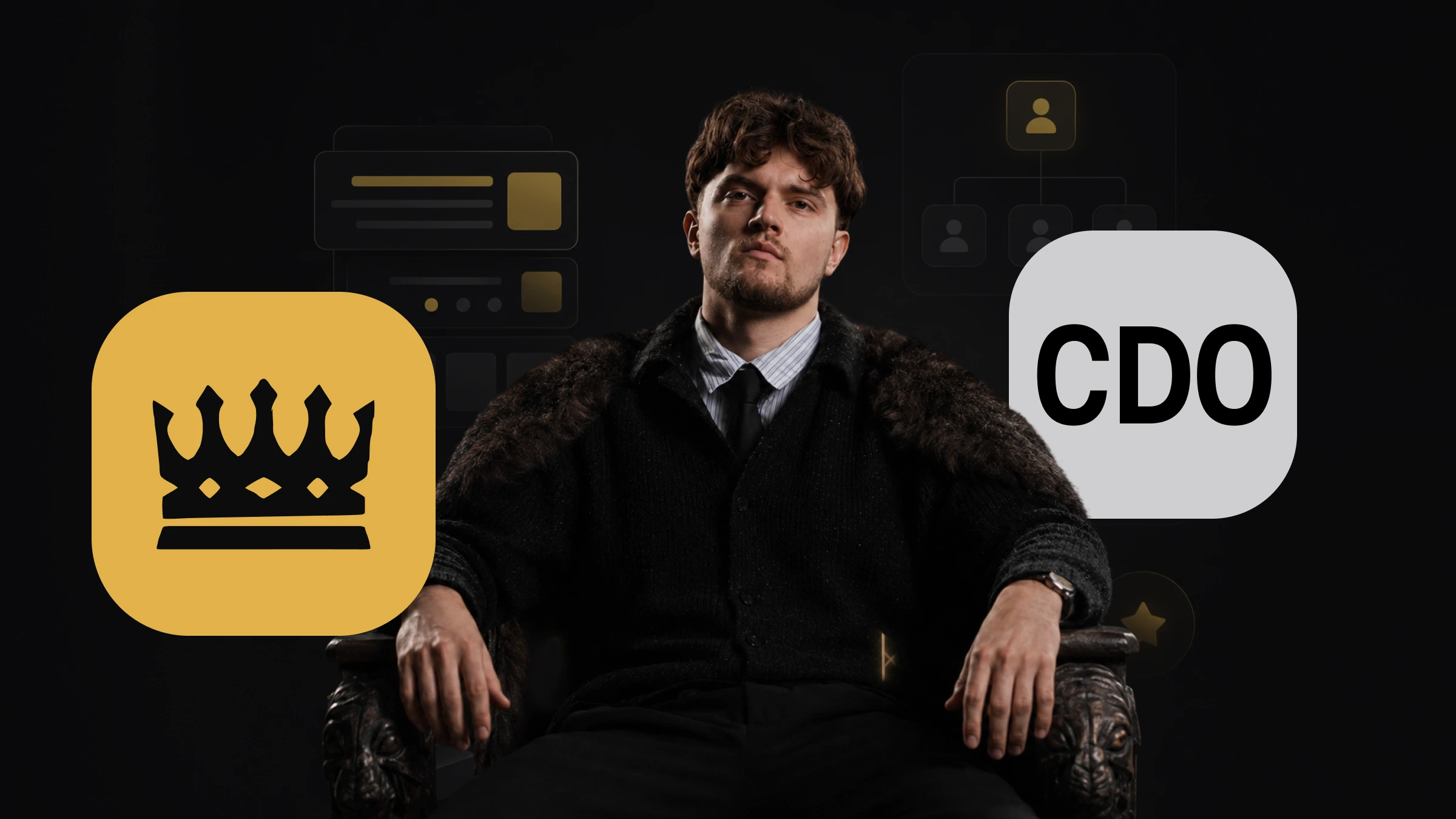 cdo head of design sitting on the chair logicrune lead design