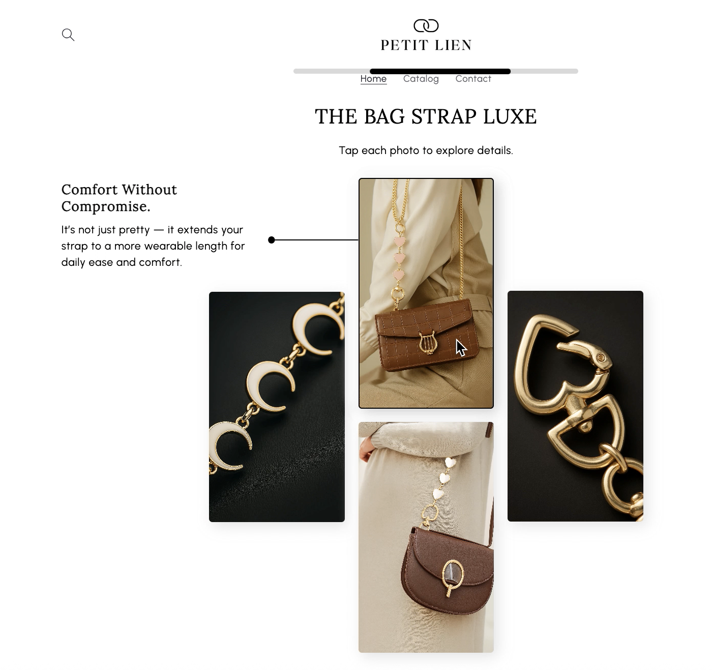 A photo of a website design project of accessories.