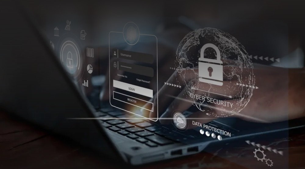 Cybersecurity shield protecting a connected digital environment