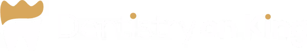 Dentistry on King logo with a tooth icon wearing a golden crown.