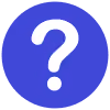 White question mark inside a blue circle icon.