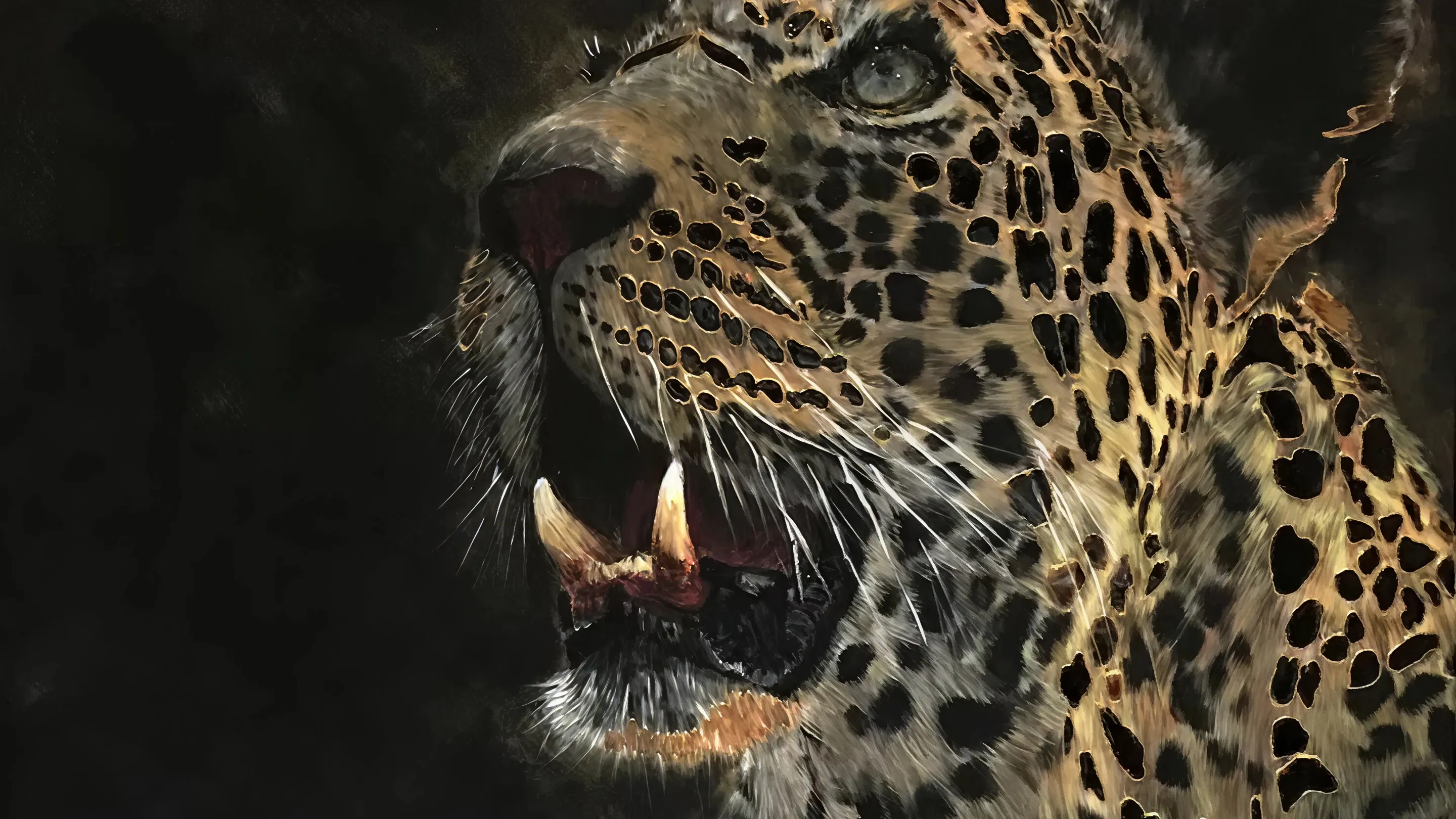 Détail d’une peinture animalière de Sonia Sibiet