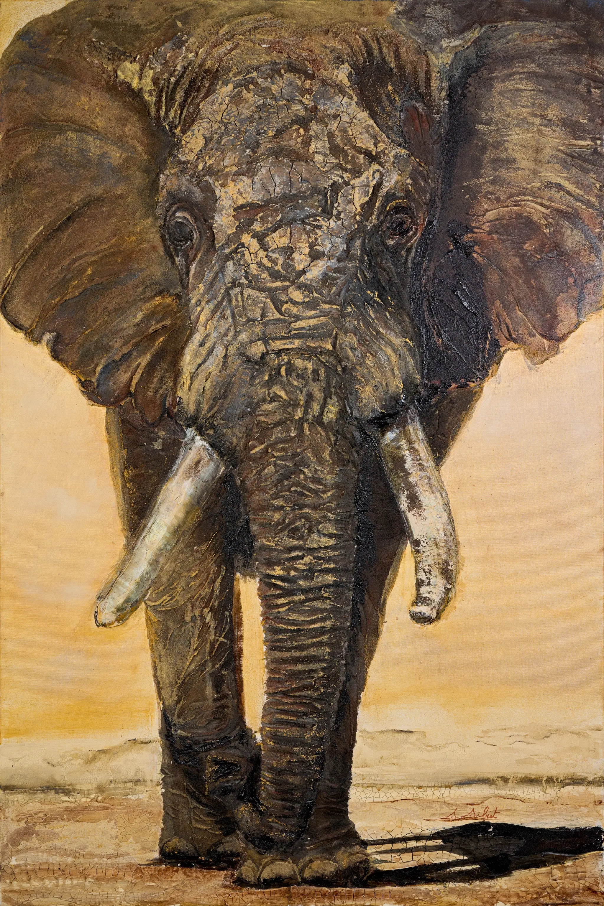 save the elephants, peinture originale de Sonia Sibiet