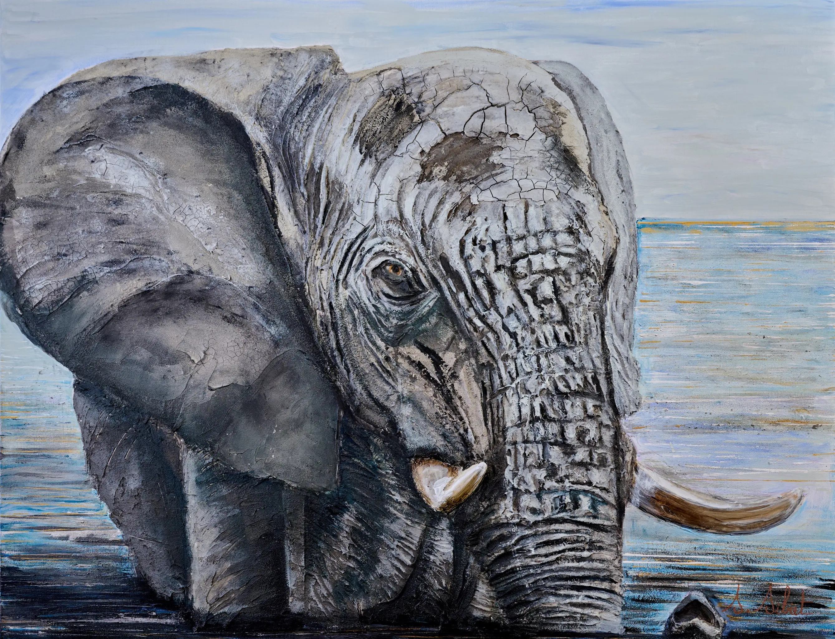 Okavango, peinture originale de Sonia Sibiet