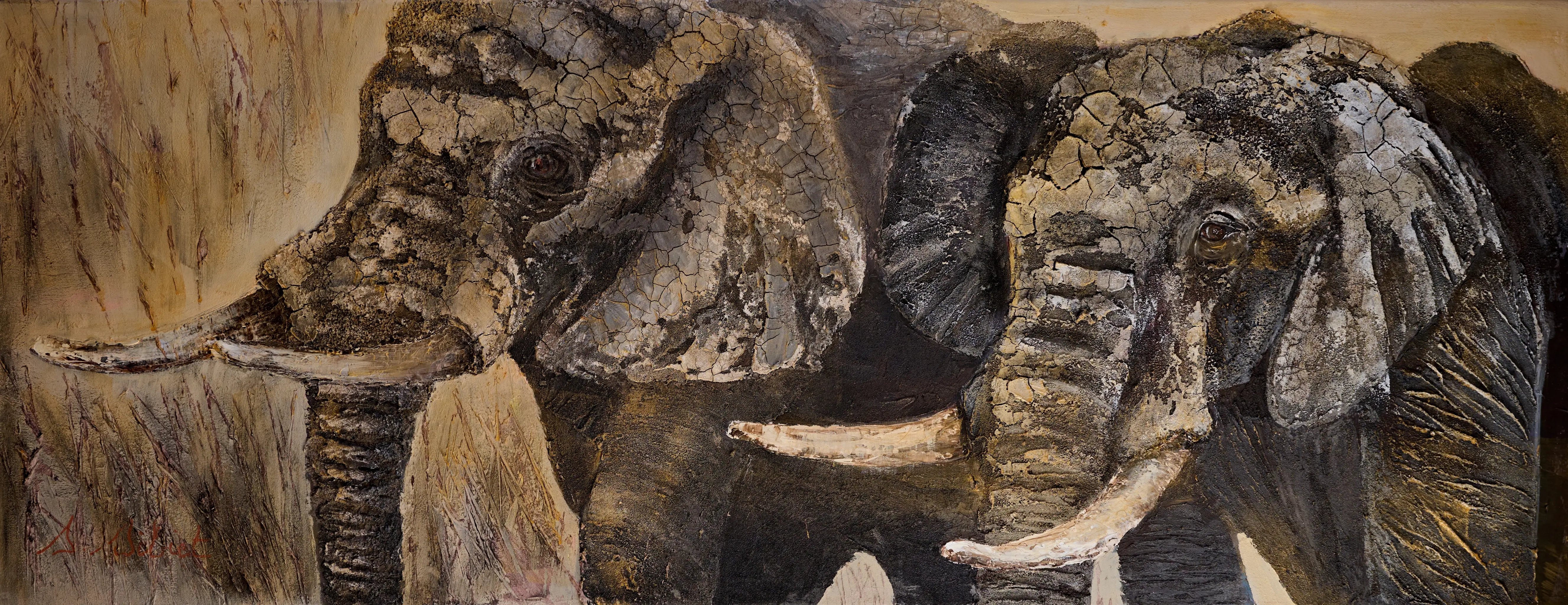 Réconfort mutuel, peinture originale de Sonia Sibiet