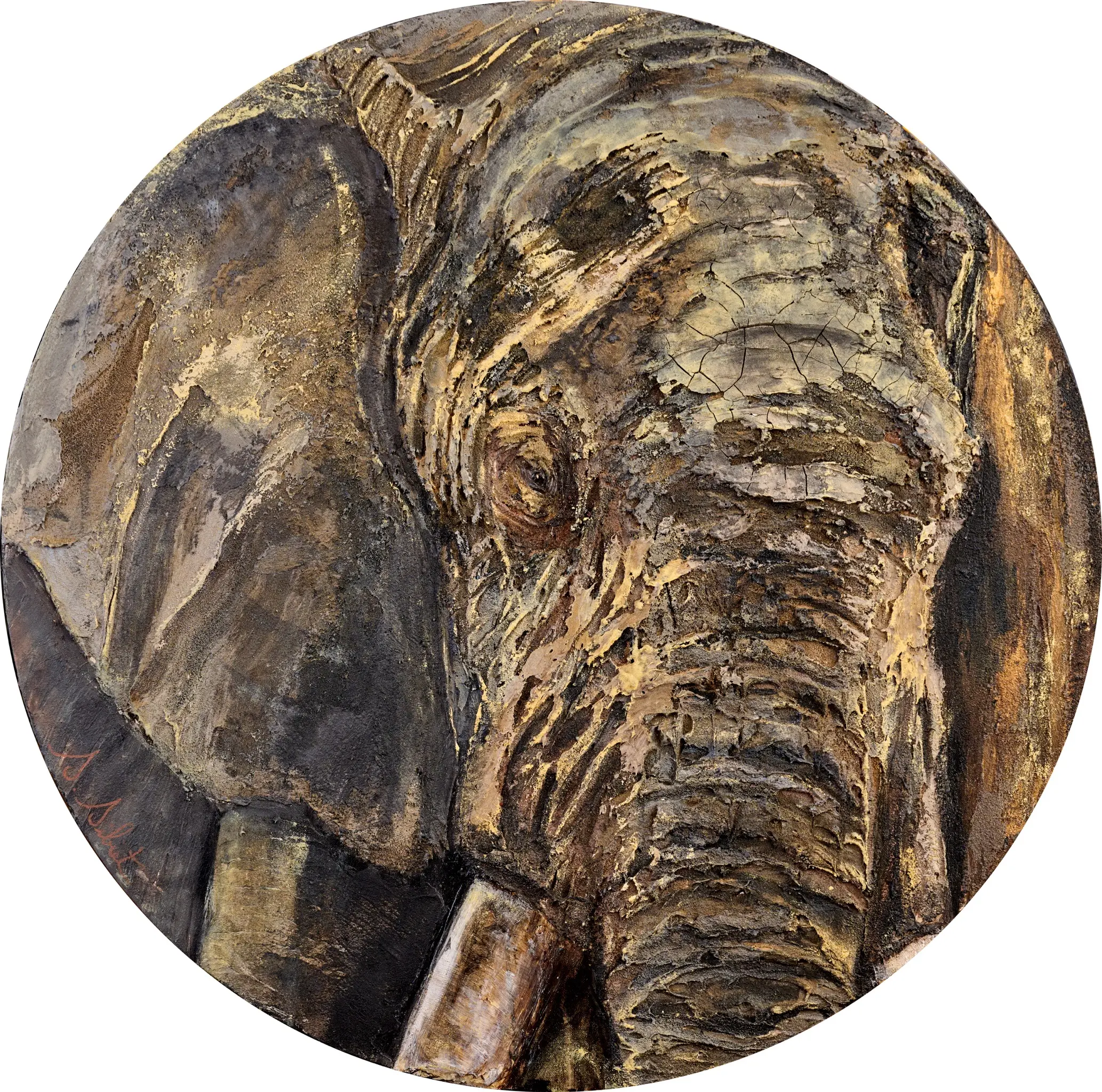 Big five, elephnt, peinture originale de Sonia Sibiet