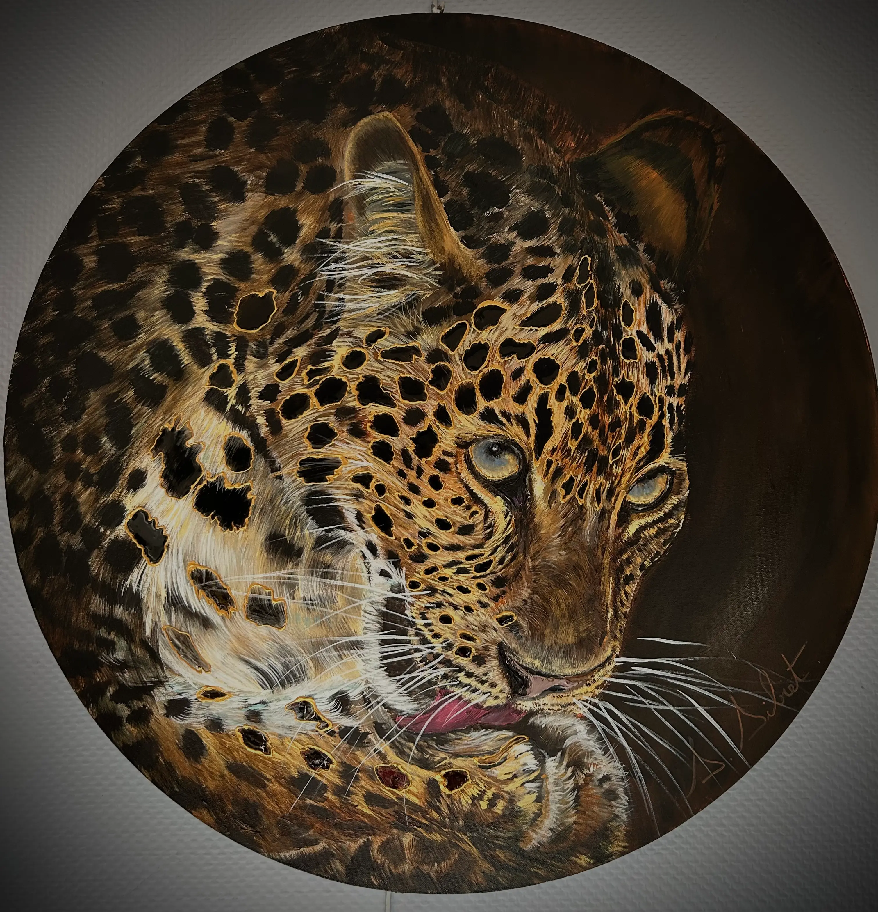 Léopard, peinture originale de Sonia Sibiet
