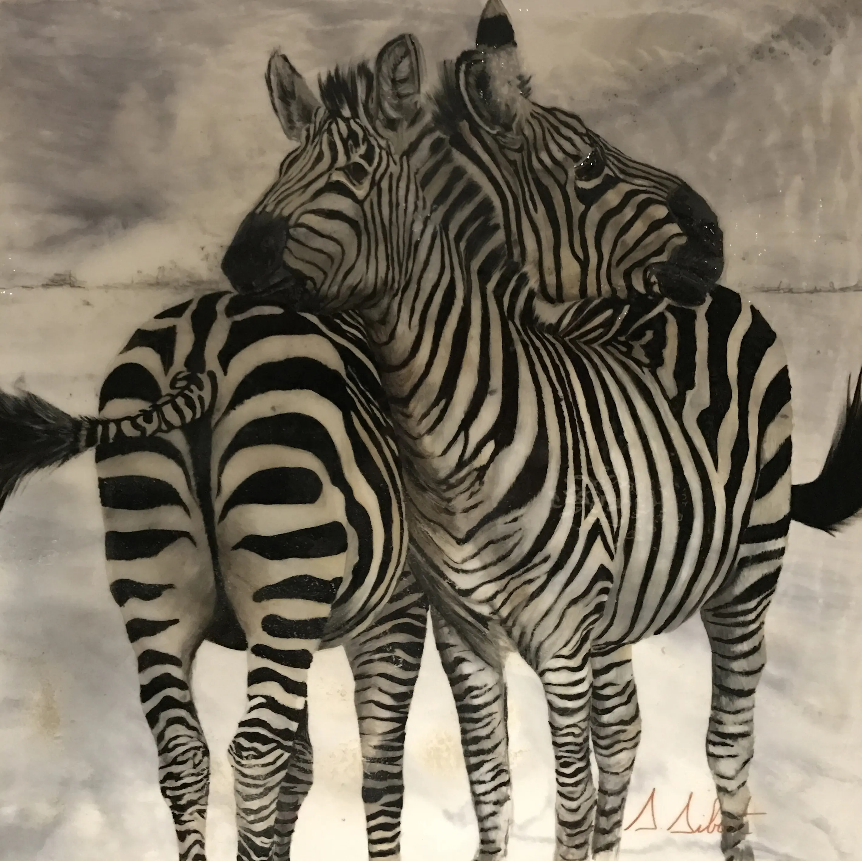 Zèbres, peinture originale de Sonia Siiet