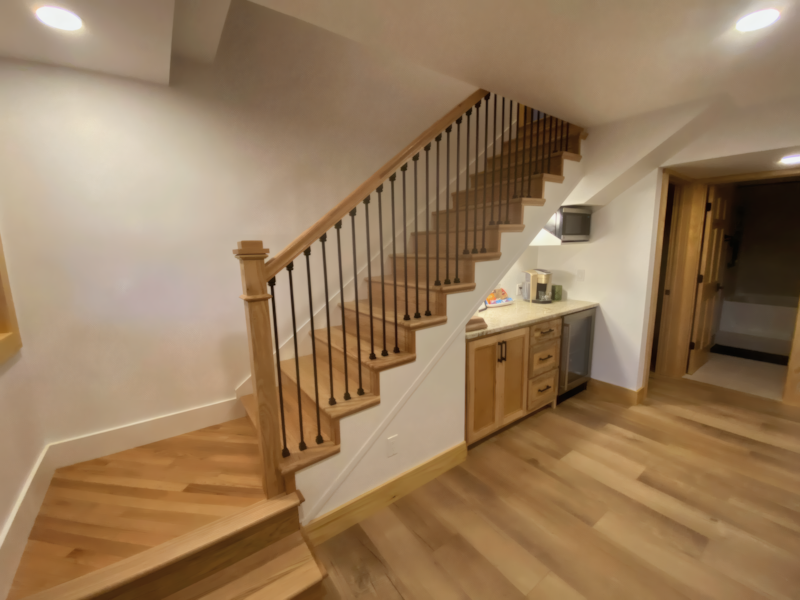 Custom wood staircase and railing by Engrain RVA, Richmond VA