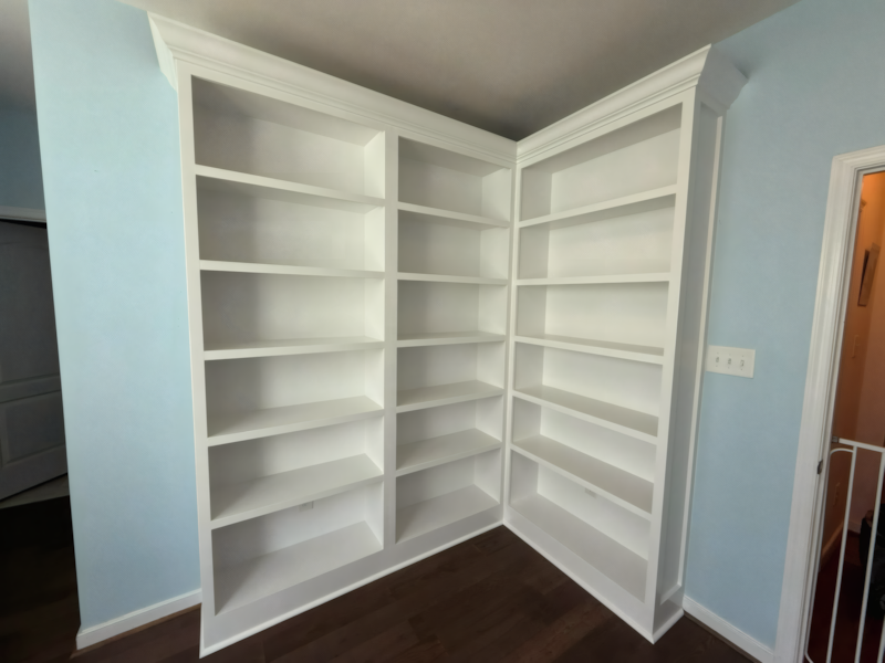 Built-in corner bookshelf by Engrain RVA, Richmond VA