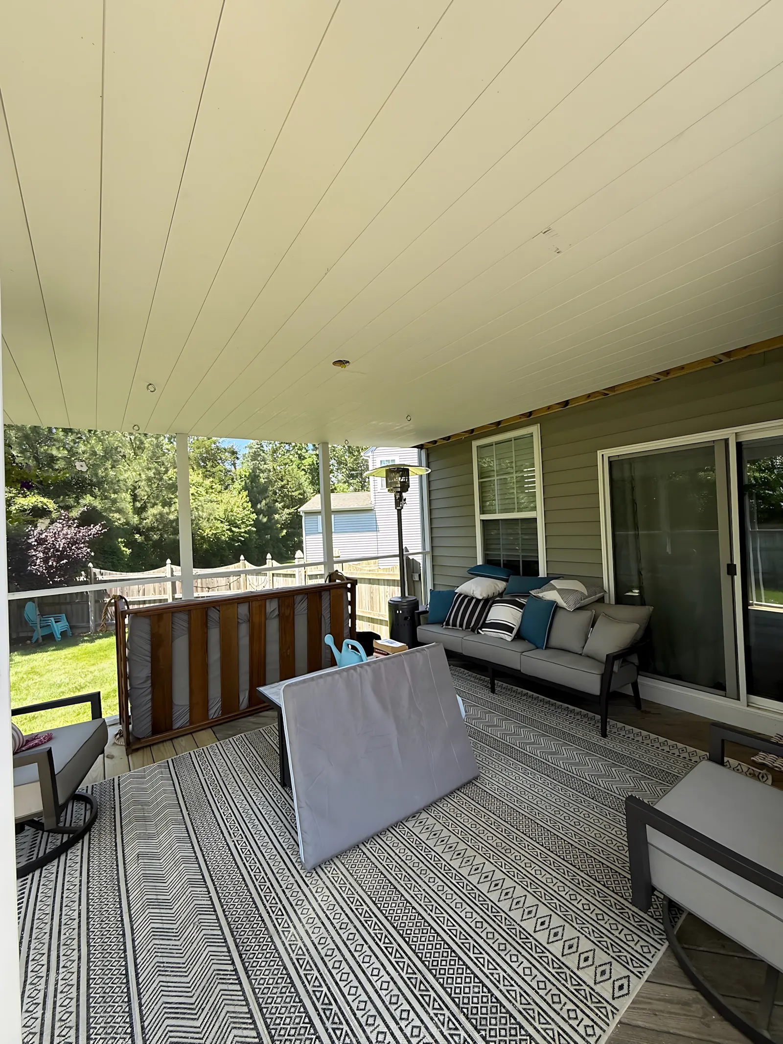 Custom deck ceiling in Richmond VA home