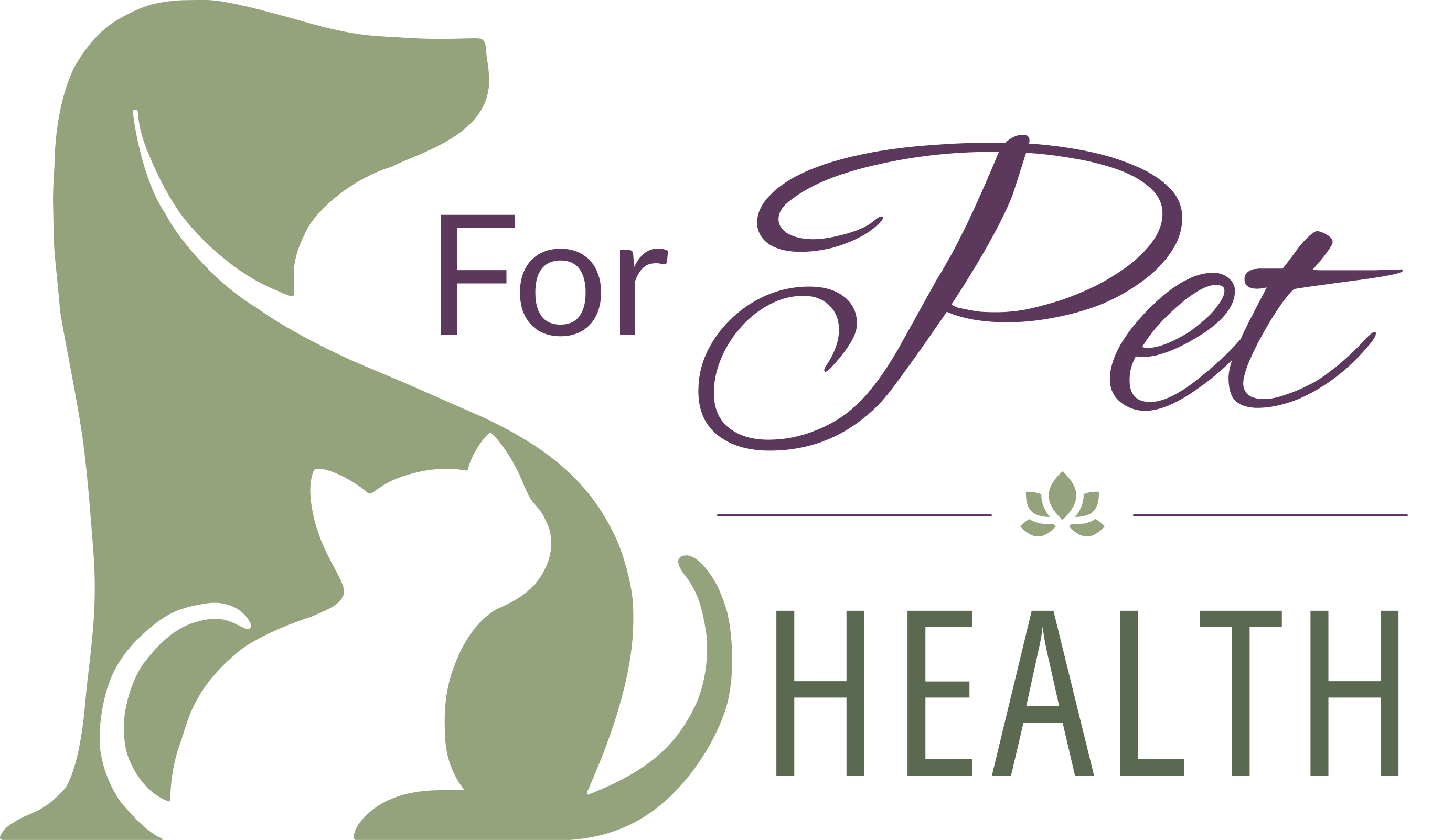 A logo icon of dog and cat with the For Pet Health Company Name
