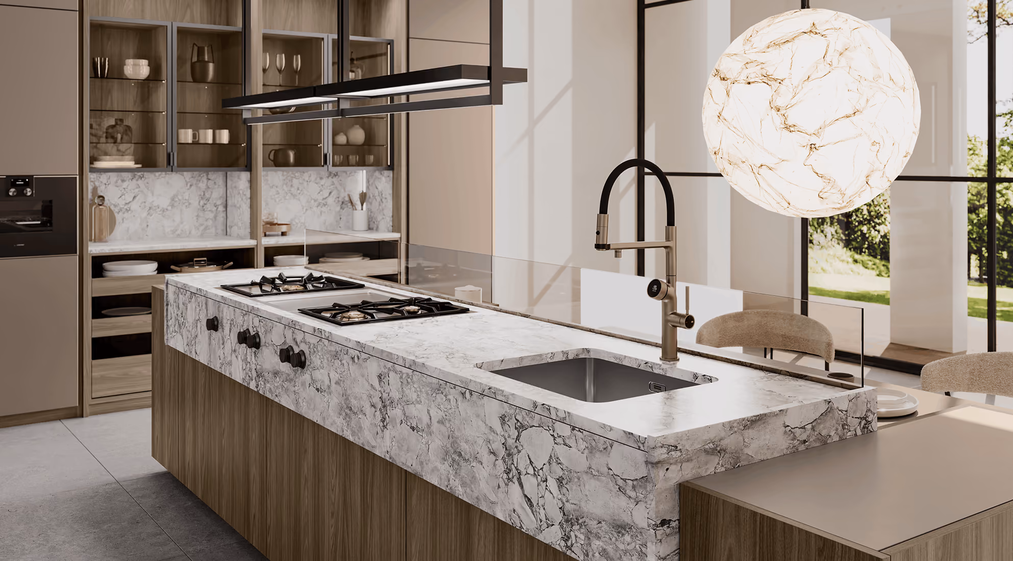 Designer tile and surface display at LPM showroom in Leigh