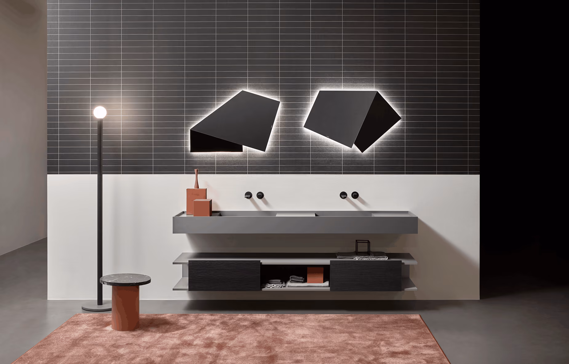 AntonioLupi minimalist bathroom design with clean geometric lines and sculptural forms