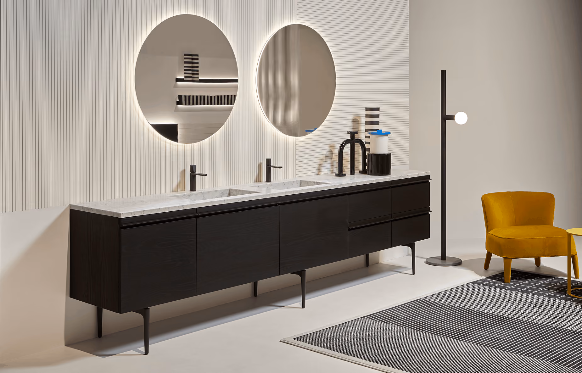 AntonioLupi modular bathroom furniture integrated into a bespoke contemporary interior
