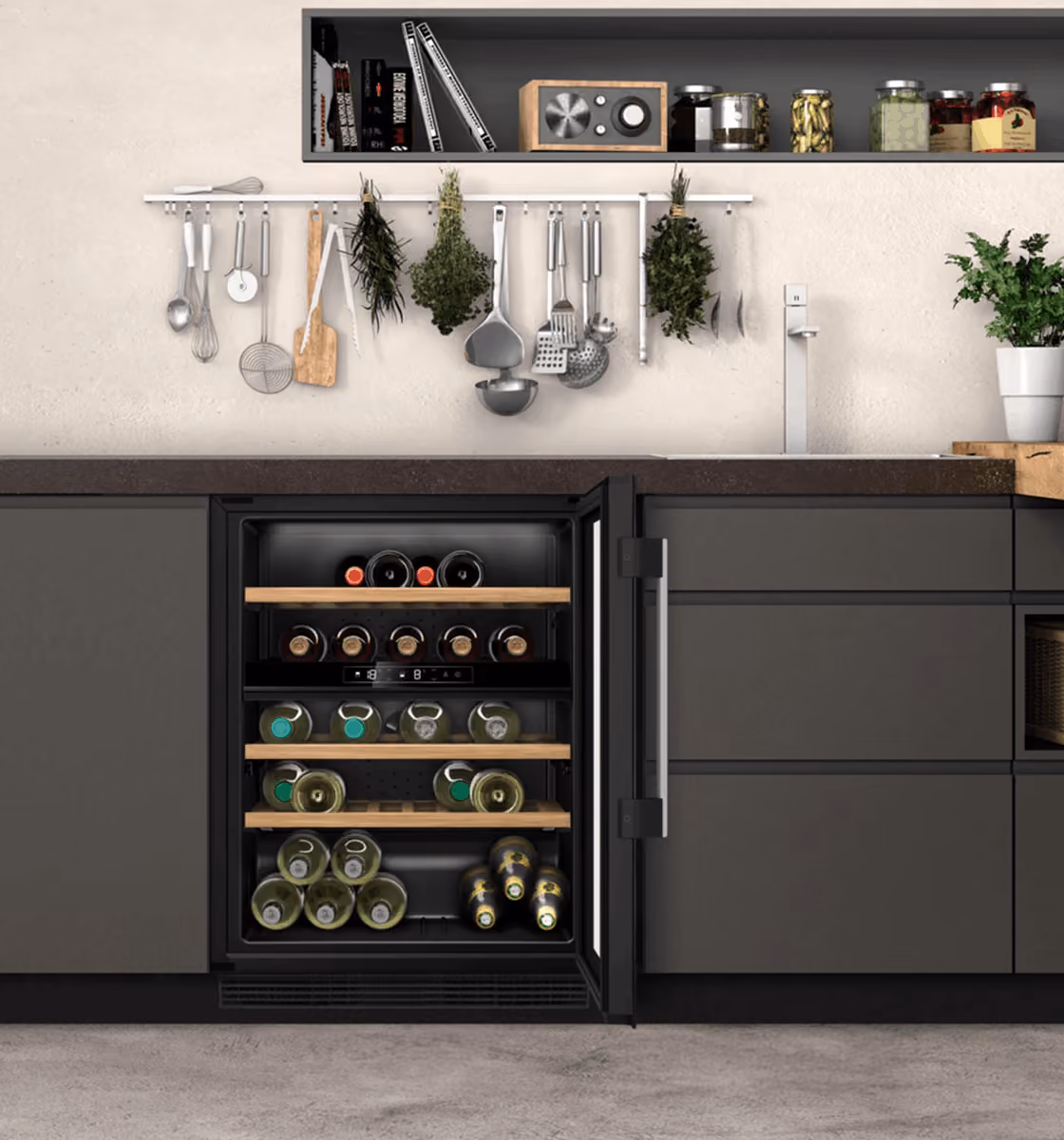 NEFF wine cooler with temperature-controlled storage zones