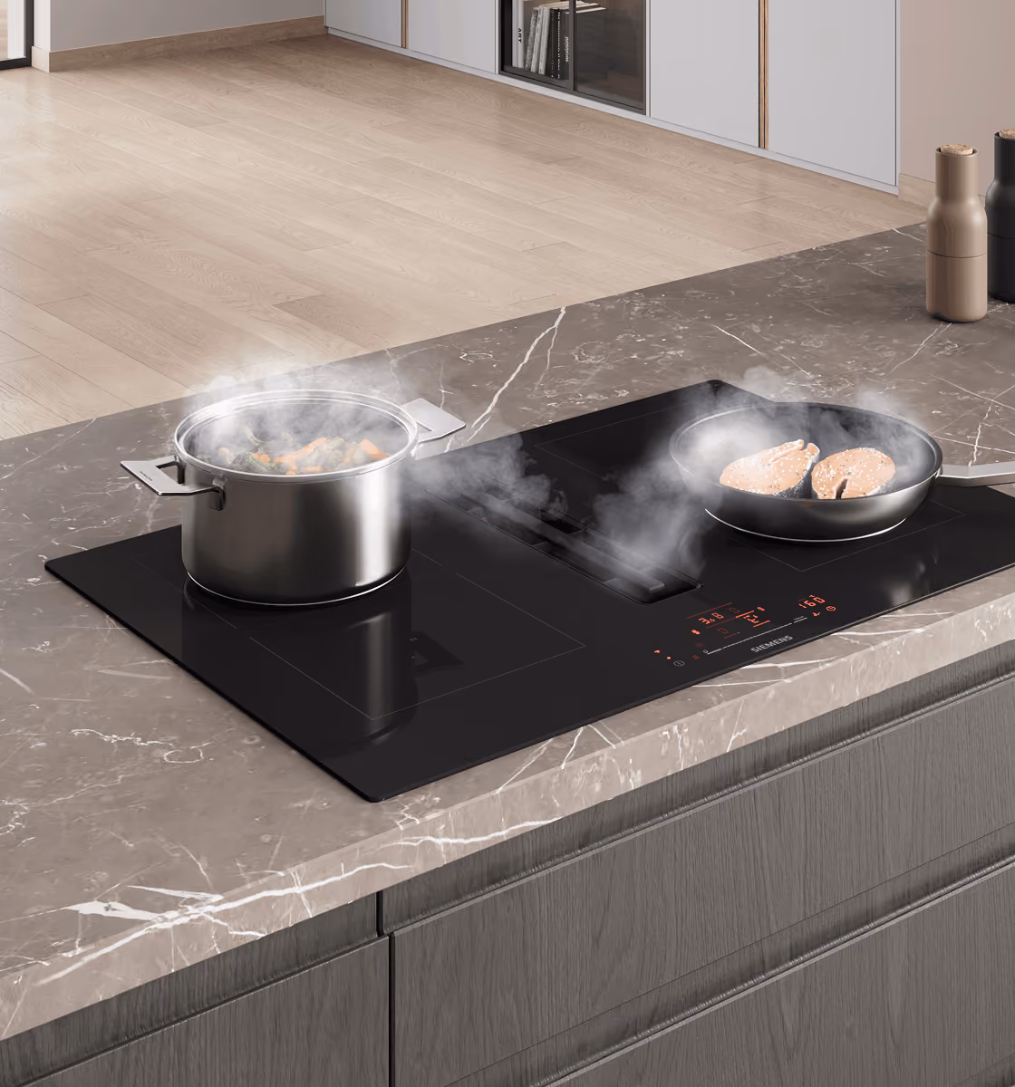 Siemens vented cooktop with integrated downdraft extraction