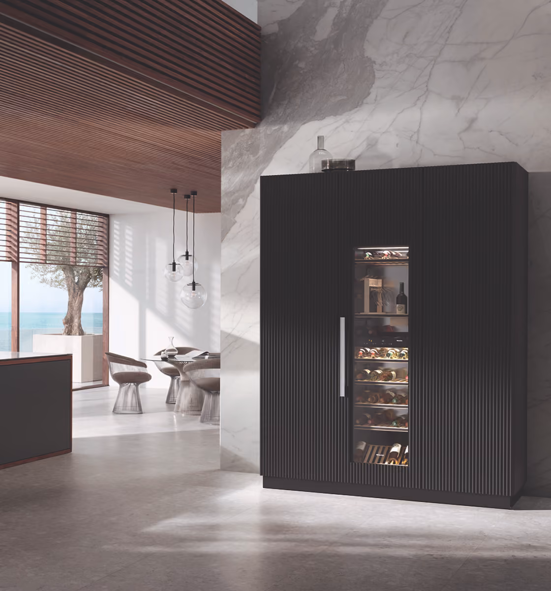 Miele wine cooler with temperature-controlled storage zones