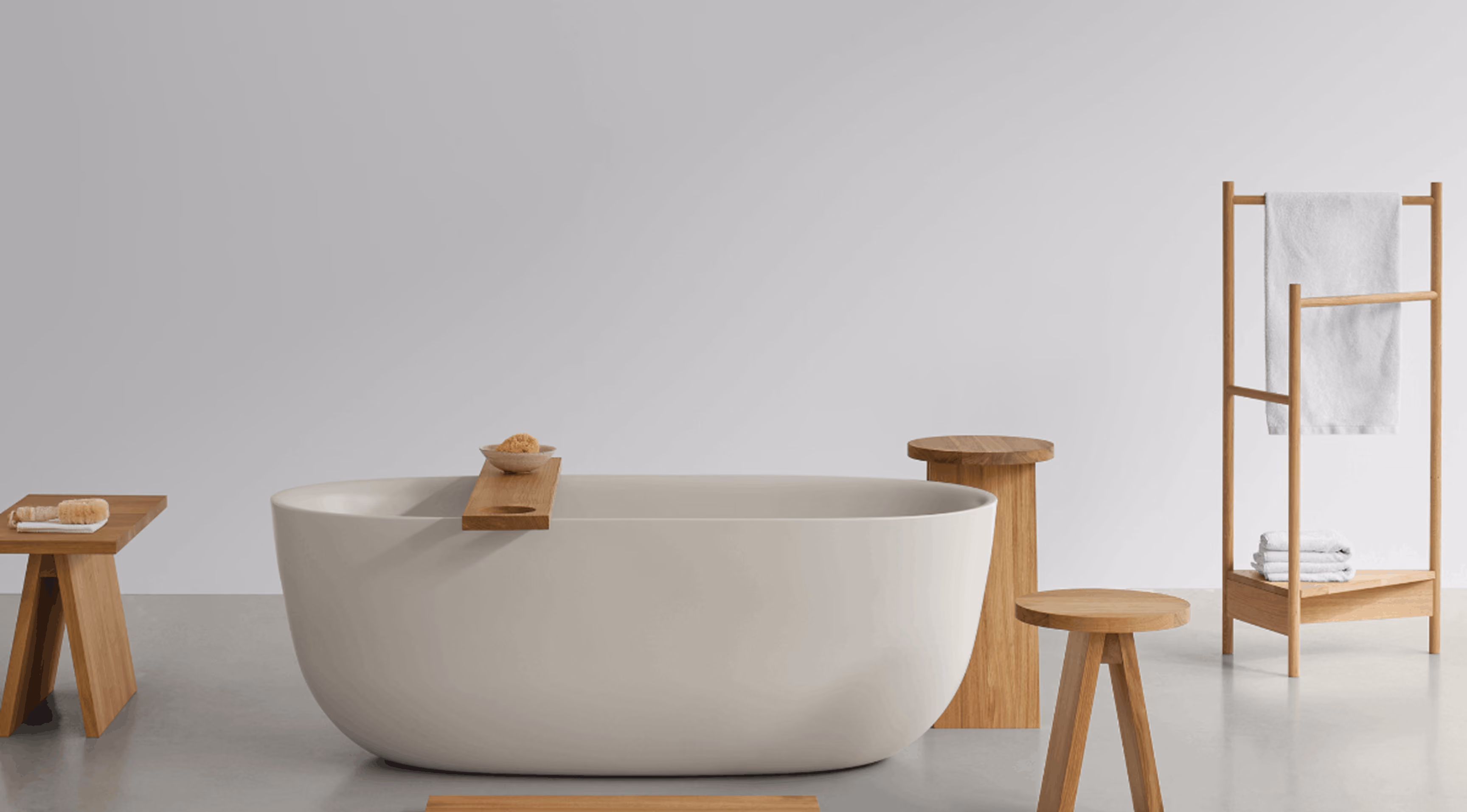 Kaldewei freestanding steel enamel bathtub in a contemporary luxury bathroom