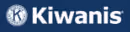 Kiwanis logo with a blue circular emblem and white text on a blue background.