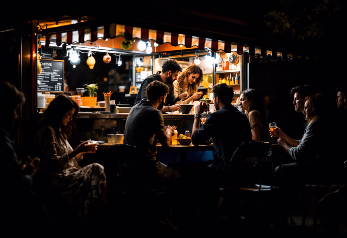 image of customers at food truck