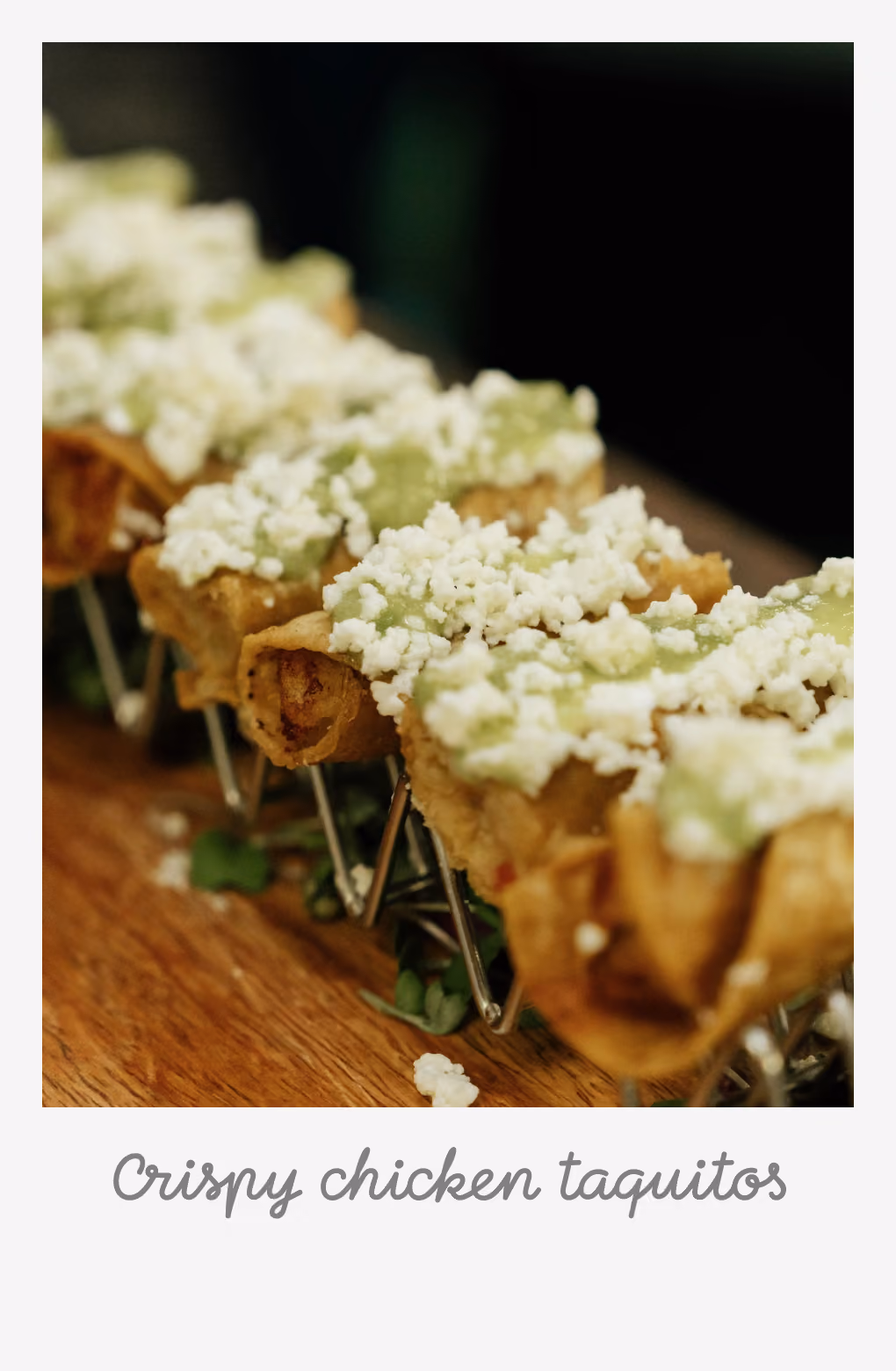 Mini crispy chicken taquitos