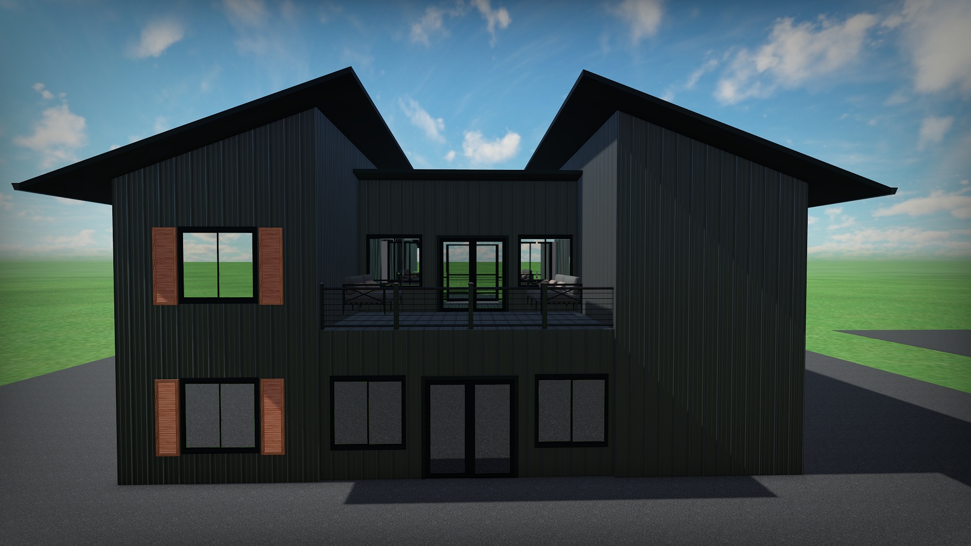 Modular guest housing exterior render
