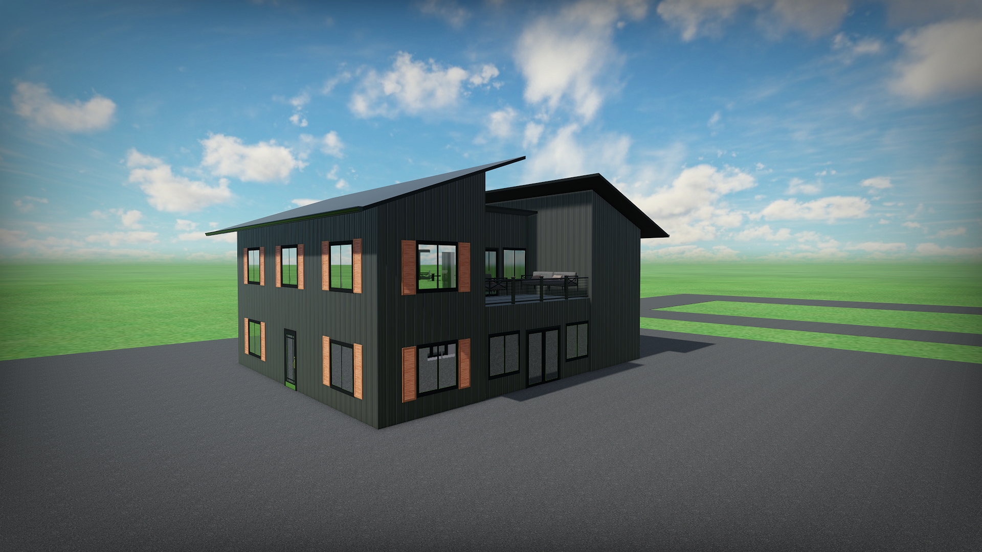 Modular workforce housing exterior render