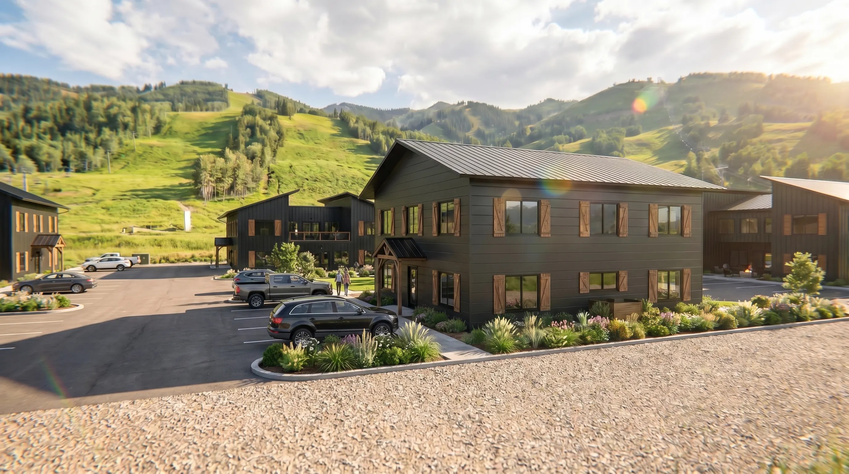 Modular workforce housing exterior render