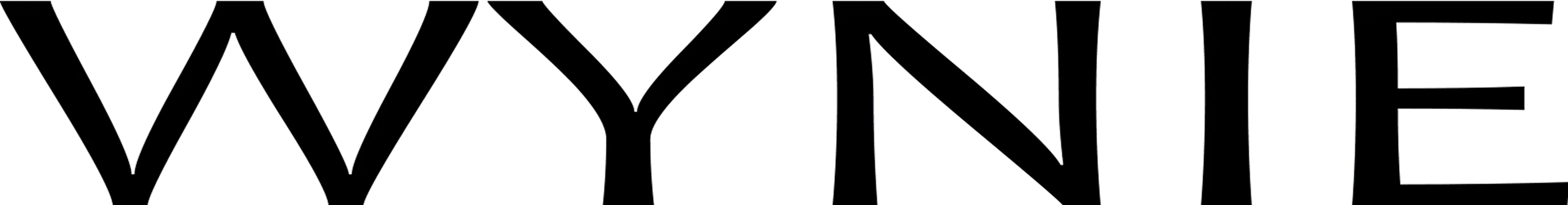 Black capital letters spelling WYNIE on a transparent background.
