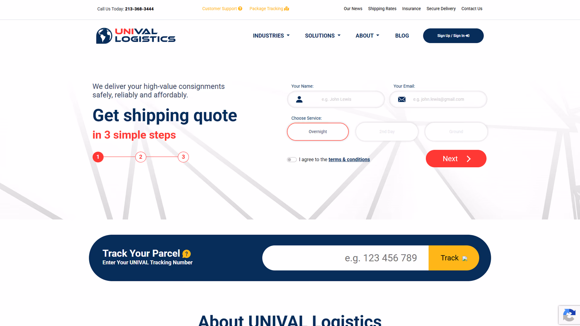 Unival Logistics legacy platform before replatforming
