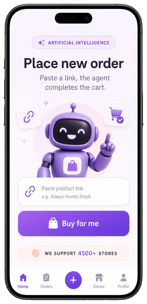 Buy4Me app — new order, paste link