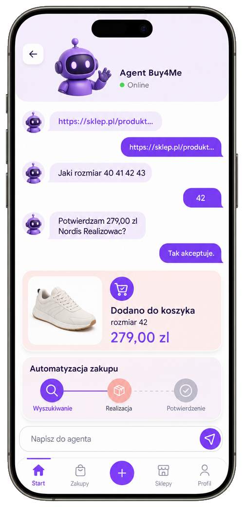 Buy4Me — czat agenta, automatyzacja zakupu