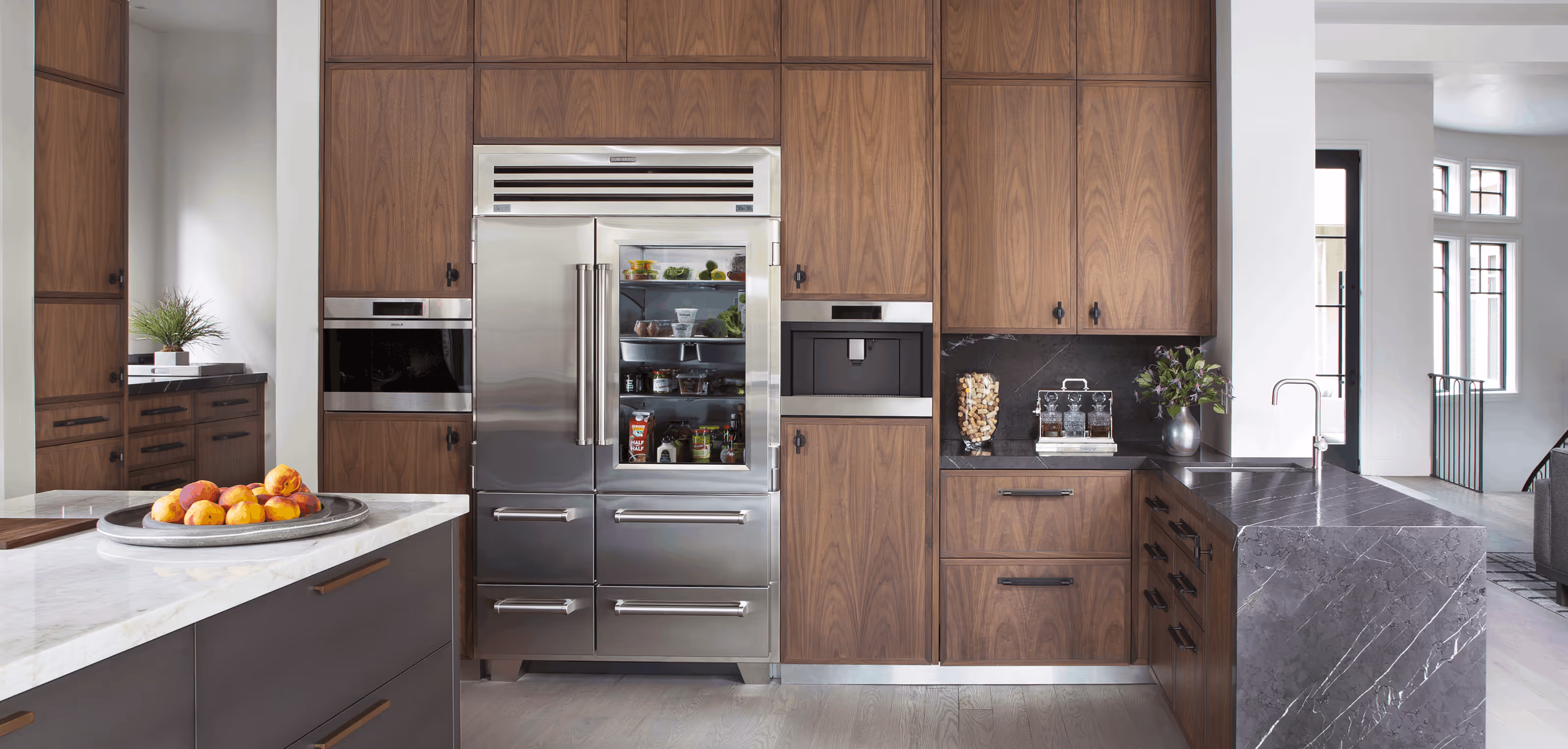 Luxury kitchen display at LPM showroom in Leigh