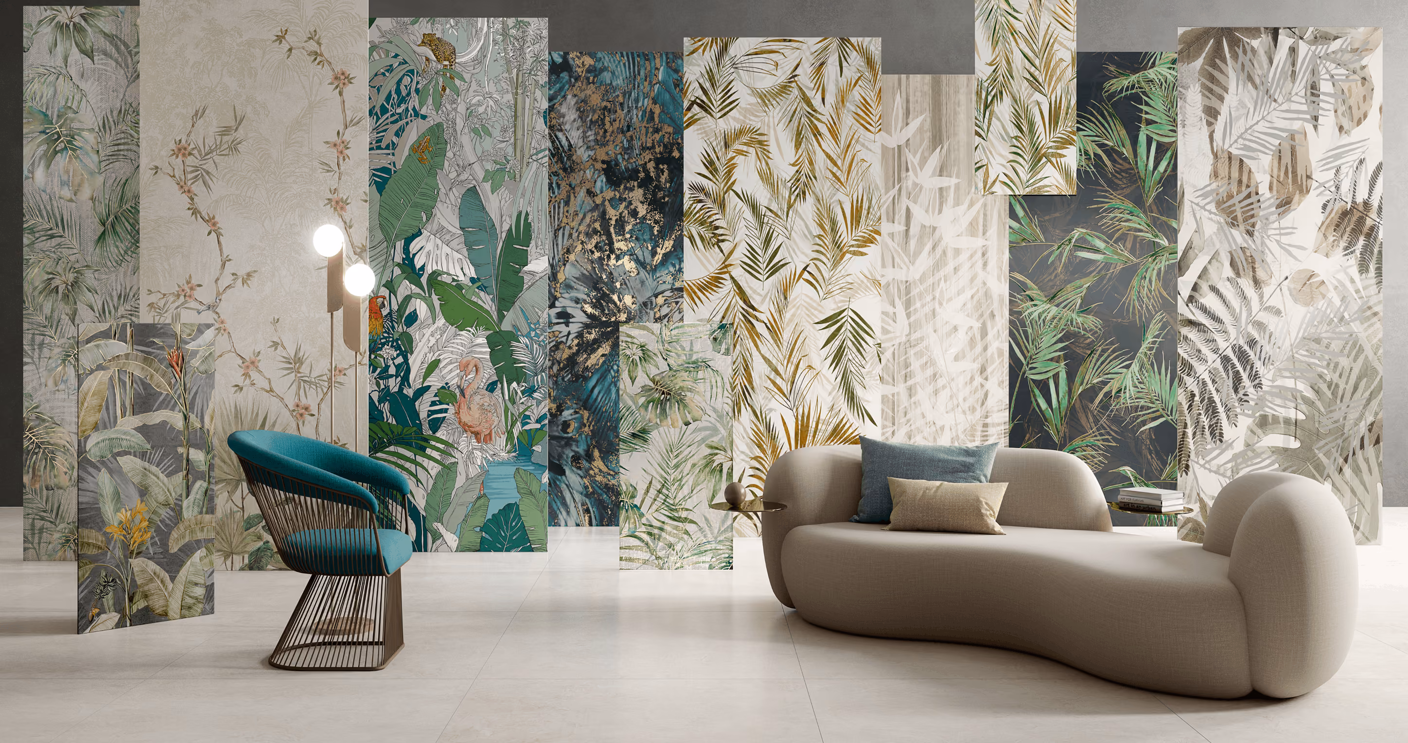 Designer wall and floor tiles at LPM showroom in Leigh