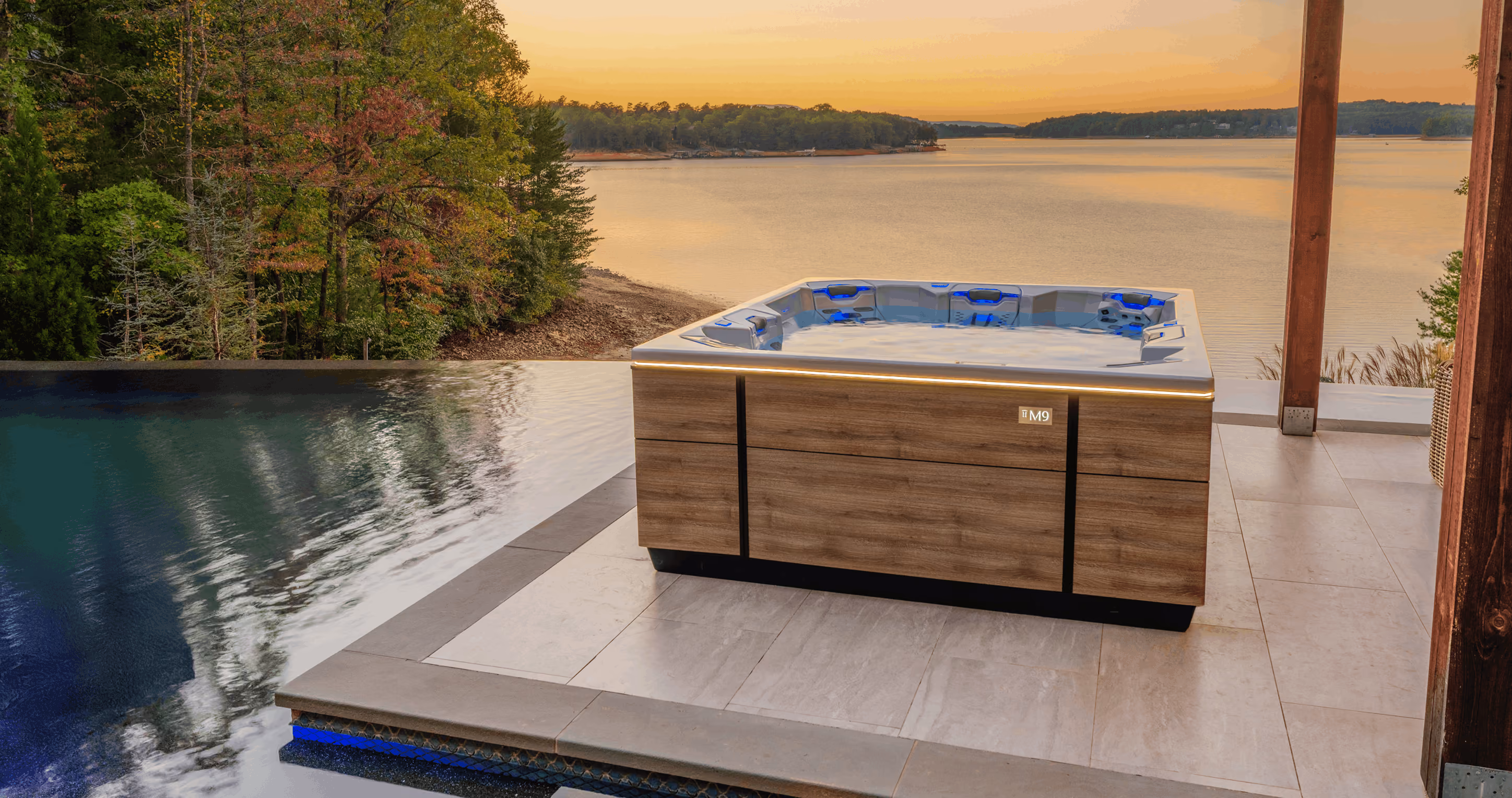 Hot tub and private wellness display at LPM in Leigh